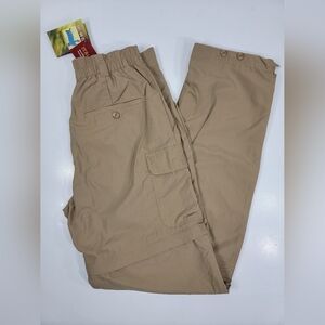 NWT Campmor Convertible Pants Tan Khaki Women's XS Elastic Waist Camping Outdoor